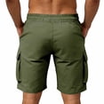 thumbnail image 4 of Mens Shorts, Men's Cargo Shorts Casual Cotton Drawstring Short Elastic Waist Work Shorts with Multi Pockets, 4 of 7