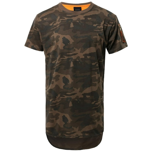 FashionOutfit Men's Short Sleeve Military Camo Print Shirt With Zipper Details