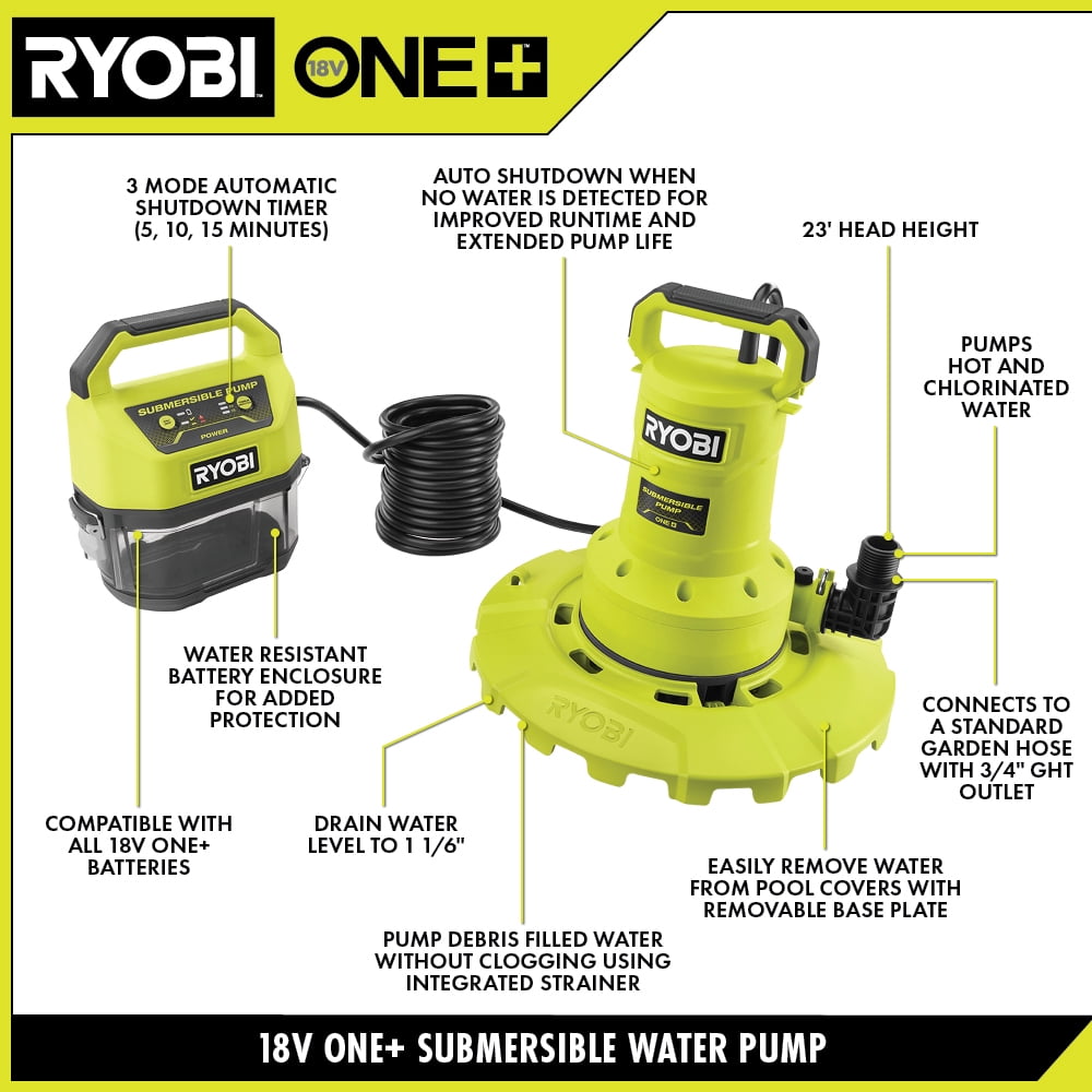 RYOBI 18V ONE+ Water Submersible Transfer Pump