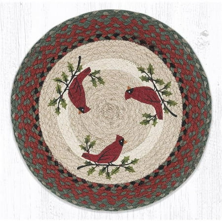 

15 x 15 in. PM-RP-25 Holly Cardinal Printed Round Placemat