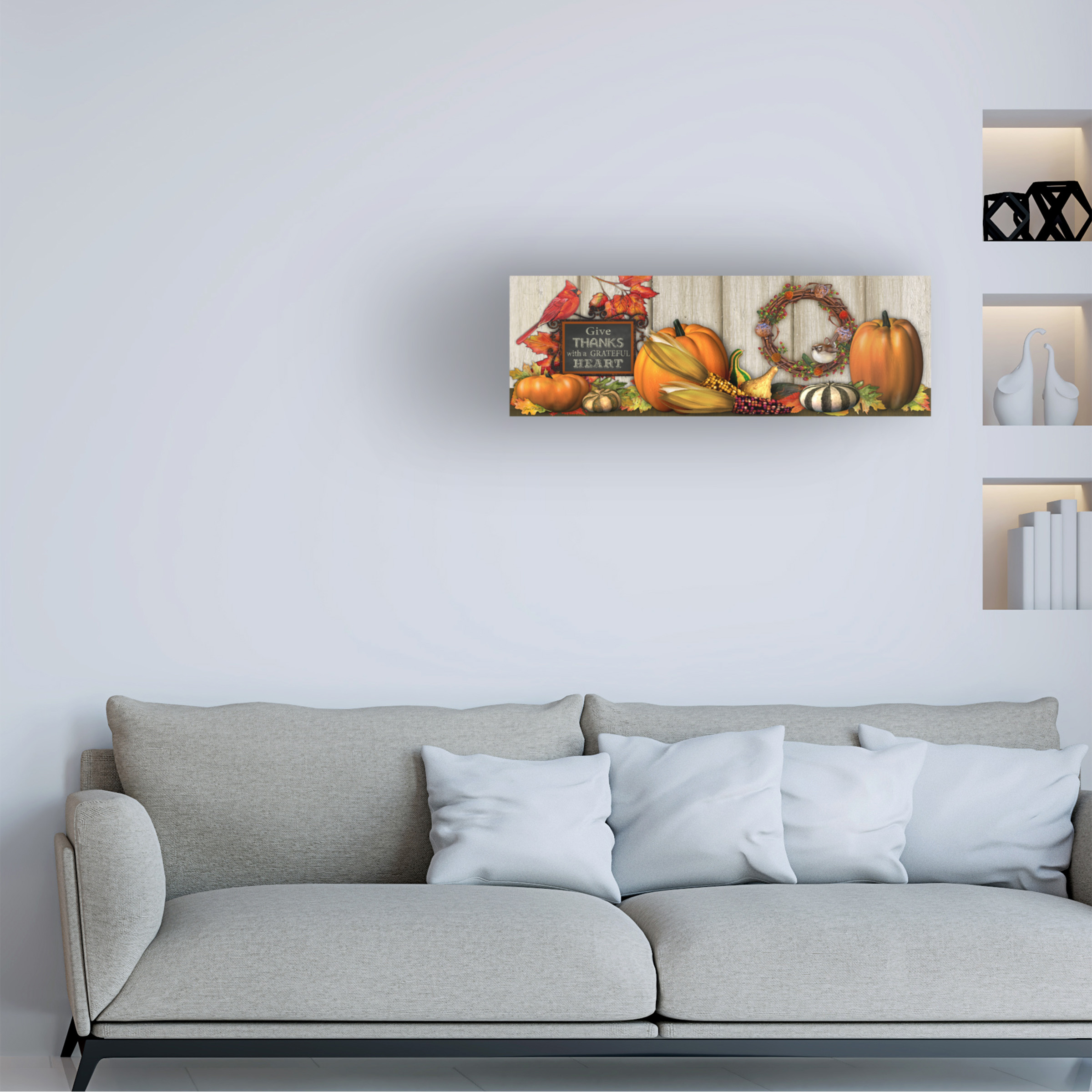 Trademark Fine Art 'Give Thanks with a Grateful Heart' Canvas Art by Jean Plout