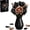 Black Roses, variant on SKQIT Black Gold Rose Bouquet Micro Building Blocks Set, Elegant Black Roses with Gold Centers, Artificial Flower Model with Black Faceted Vase, Gift for Her, Home Decor