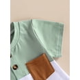 thumbnail image 6 of Bagilaanoe 2pcs Toddler Baby Boy Short Pants Set Patchwork Short Sleeve T-Shirt Tops + Shorts 6M 12M 18M 24M 3T Kids Casual Summer Outfits, 6 of 9