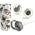 thumbnail image 5 of 30oz Insulated Stainless Steel Tumbler with Handle and Straw - Leak Proof Travel Mug for Horse Lovers, Horse Themed Gift for Women, 5 of 6