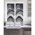 thumbnail image 2 of Black Gray Window Privacy Film Gradient Ocean Wave Modern Abstract Geometric Decorative Glass Window Film UV Blocking Static Cling Non-Adhesive Sticker Covering for Home Door 17.7 x 39.3 inches, 2 of 8