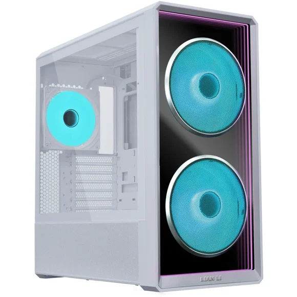Lian Li LANCOOL 217 INF Infinity Mirror Computer Case, Mid-Tower ATX PC Case w/ 3 Pre-Installed Fans, 2x170mm ARGB Fans, 1x140mm, Front Mirror Glass Panel, Optimized Airflow - White (LANCOOL 217INFW)