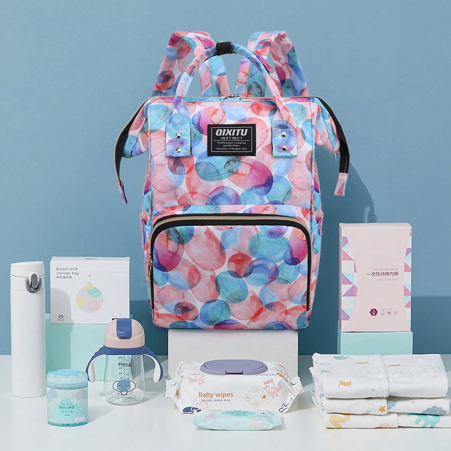 Mummy Bag Fashion Patterned Backpack Lightweight Large Capacity Backpack Maternity Baby Changing Bags Baby Stroller Backpack Diaper Changing Backpack