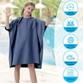 thumbnail image 5 of Beach Changing Towel Fast Dry Hooded Surf Robe with Pocket | Adjustable Sleeves | Microfiber Bath Poncho | Lightweight Quick Drying for Surfing, Swimming, Bathing | 60x60cm | 1 Pack, 5 of 6