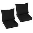 thumbnail image 1 of Gymax 2PCS Deep Seat Chair Cushion Pads Set Indoor/Outdoor w/ Rope Belts Black, 1 of 9