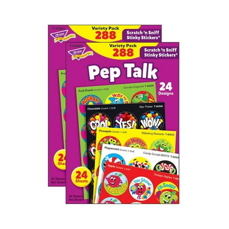 TREND Pep Talk Stinky Stickers Variety Pack, 288 Count Per Pack, 2 Packs