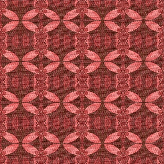 Ahgly Company Indoor Square Patterned Grapefruit Red Area Rugs, 5' Square