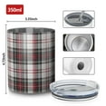 thumbnail image 4 of 12oz Coffee Tumblers Gray Red Plaid Checkered Pattern Stainless Steel Vacuum Insulated Travel Tumbler Coffee Cups Mug with Lid and Straw with Cleaning Brush for Cold & Hot Drinks, 4 of 5