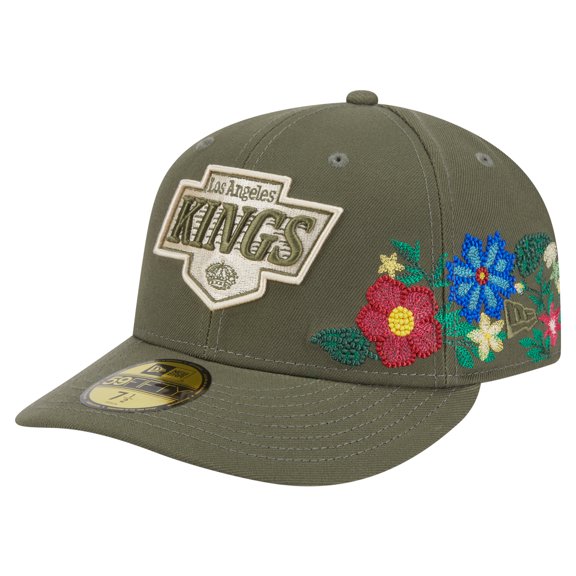 Men's New Era Olive Los Angeles Kings Tonal Florals 59FIFTY Fitted Hat
