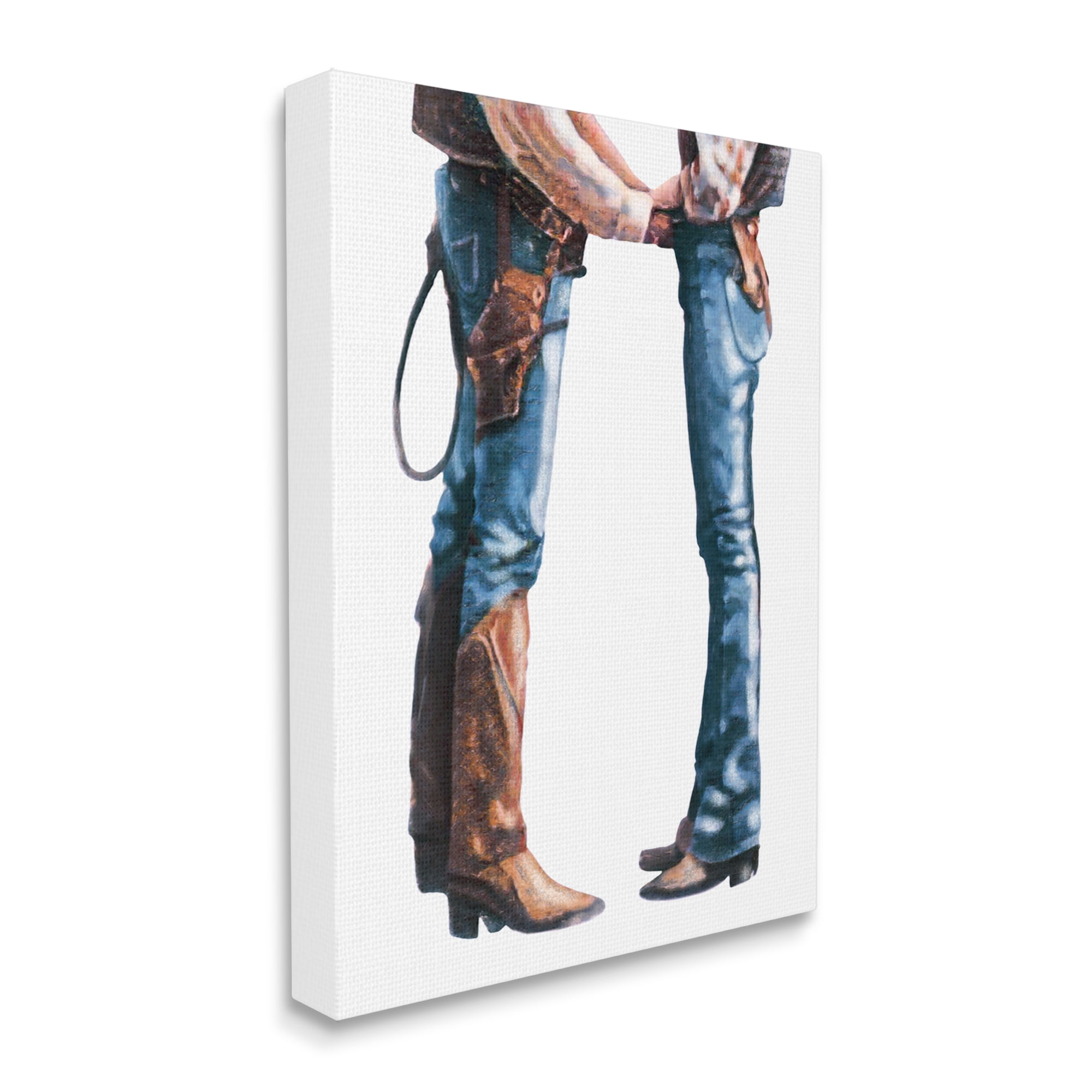 Stupell Industries Country Cowboy & Cowgirl Abstract Painting Gallery Wrapped Canvas Art Print Wall Art, 24 x 30