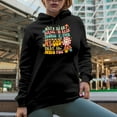 thumbnail image 2 of Distressed Retro Wavy Way Maker Miracle Worker, Christian Text Art Merch Gift, Black Hooded Sweatshirt or Hoodie, 2XL, 2 of 5