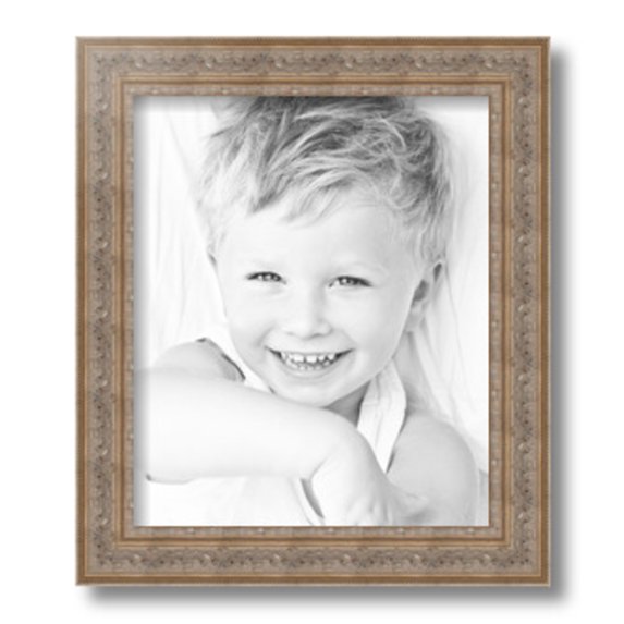 ArtToFrames 10x12" Ornate Silver with Bead Picture Frame, Silver Wood Poster Frame, with Regular Glass and 2 (FBPL-5076)