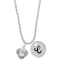 thumbnail image 1 of Delight Jewelry Crystal Faceted Glass Spinner Silvertone Script Initial Disc - C - Charm Necklace, 20"+3", 1 of 4
