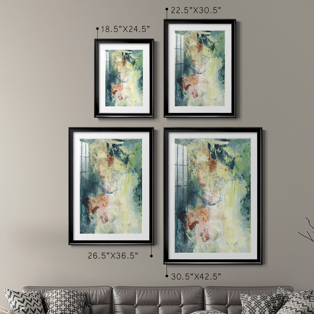 Wexford Home Nature's Elements I Premium Framed Print, 18.5" x 24.5" - Ready to Hang, Black (Set of 2)