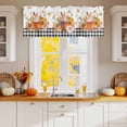thumbnail image 2 of Curtain Valance for Windows,Harvest Orange Cup Pumpkin Sunflower Kitchen Valances Rod Pocket Short Curtains,Black White Buffalo Plaid Window Treatment Panel for Bedroom Living Room Bathroom 42"x12", 2 of 9