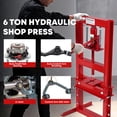 thumbnail image 3 of Yeshouse Prensa hidráulica de taller con bastidor en H de 6 toneladas, con mesa ajustable y placas de estampado para reparación de automóviles, garajes y metalurgia, color rojo, 3 of 7