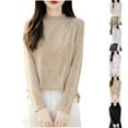 thumbnail image 1 of Sentmoon Vêtements d'Automne Hauts pour Femmes Mode Décontractée Chic Col Semi-Haut Couleur Unie Tricot Ample pour Activités Extérieures et Randonnée Noir G, 1 of 8