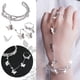 thumbnail image 3 of Pulsera clásica antigua, pulsera con anillo, pulsera abierta de plata, pulsera ajustable con líneas de plata, anillo en espiral, pulsera con borlas, regalo para ella, 3 of 7