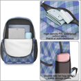 thumbnail image 4 of Blue Checkered Pattern 17" School Backpacks for Teens,Waterproof Oxford Fabric,S-Shape Padded Straps for School,Travel,Hiking,Camping, 4 of 6