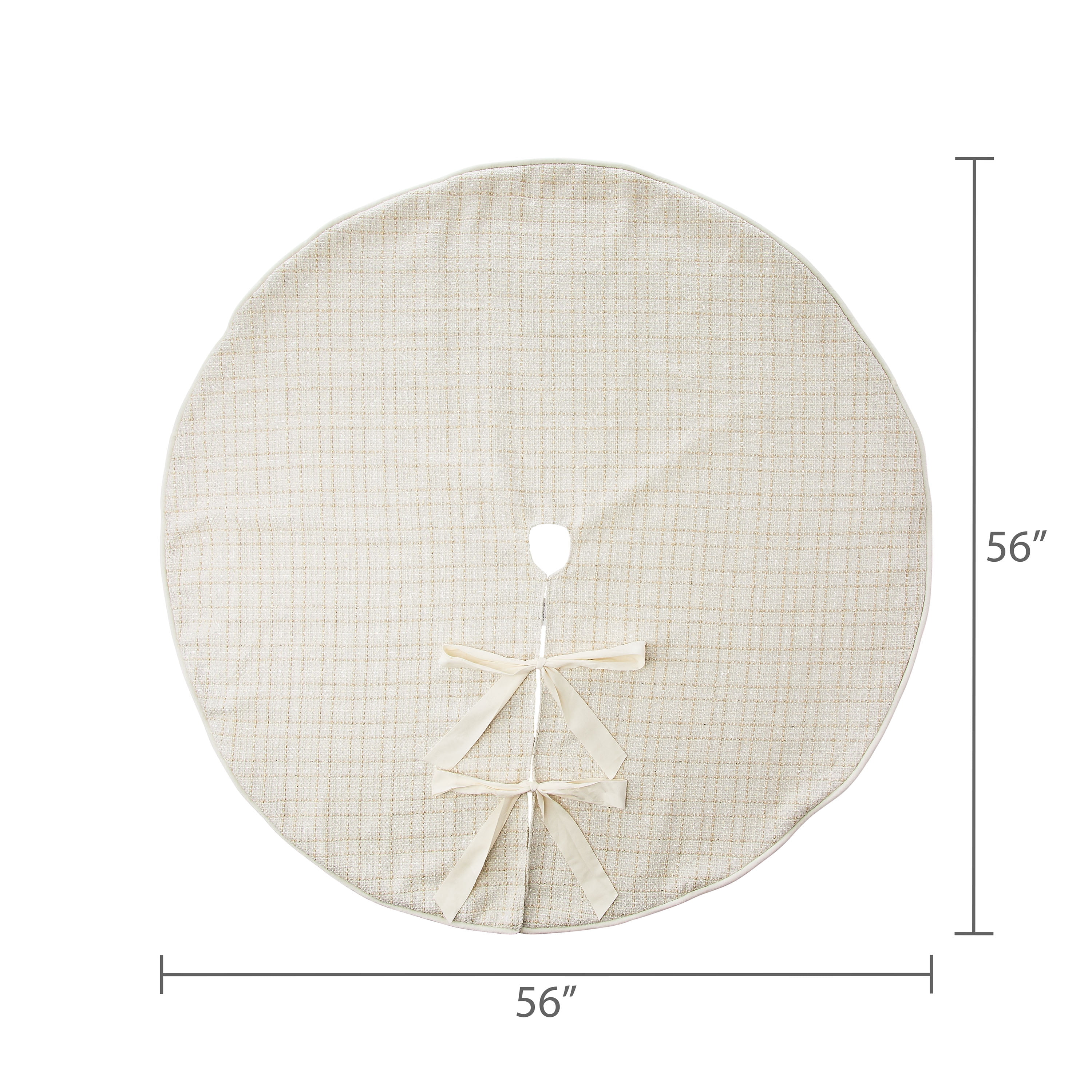 White Tweed Christmas Tree Skirt, 56", by My Texas House