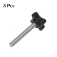 thumbnail image 3 of Uxcell 8 Pieces Star Knobs M8 x 55mm Metric Threaded Stud 32mm 4-Point Plastic Head Clamping Thumb Screws, 3 of 7