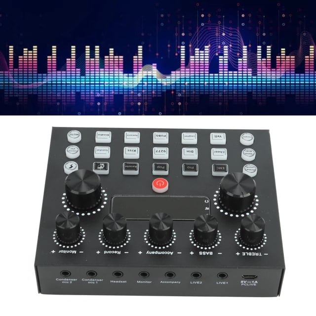 Mini tablero mezclador de sonido ajuste de volumen de tarjeta de sonido en vivo con conector de 35 mm para computadora portátil para juegos para PC para transmisión en vivo ANGGREK Otros