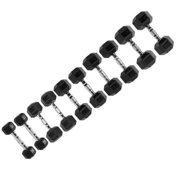 Signature Fitness Hex Dumbbells Strength Workout Equipment Set, 150 lbs