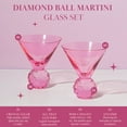 thumbnail image 2 of Paris Hilton 2 Piece Diamond Ball Martini Glass Set, 10.5 oz / 310 ml, Pink, 2 of 5