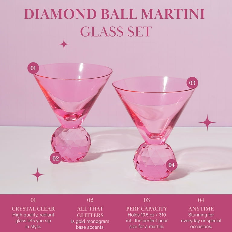 Set Di 2 Bicchieri Martini In Cristallo DIAMANTE – Senza Stelo, Collezione Auris, Capacità 240 Ml, Prodotto In UE - 3