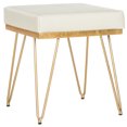 thumbnail image 3 of SAFAVIEH Jenine Faux Ostrich Square Bench, Cream Leather/Gold, 3 of 5