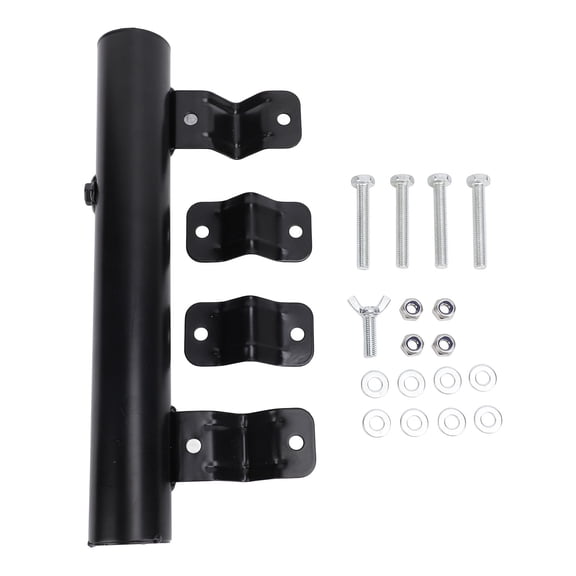 Vowen 12 Inch RV Ladder Mounted Flagpole Holder Adjustable Heavy Duty Iron Flag Pole Mount Bracket for Camping Vehicle Motorhome with Rust Resistant Coating 12 x 1.7 in