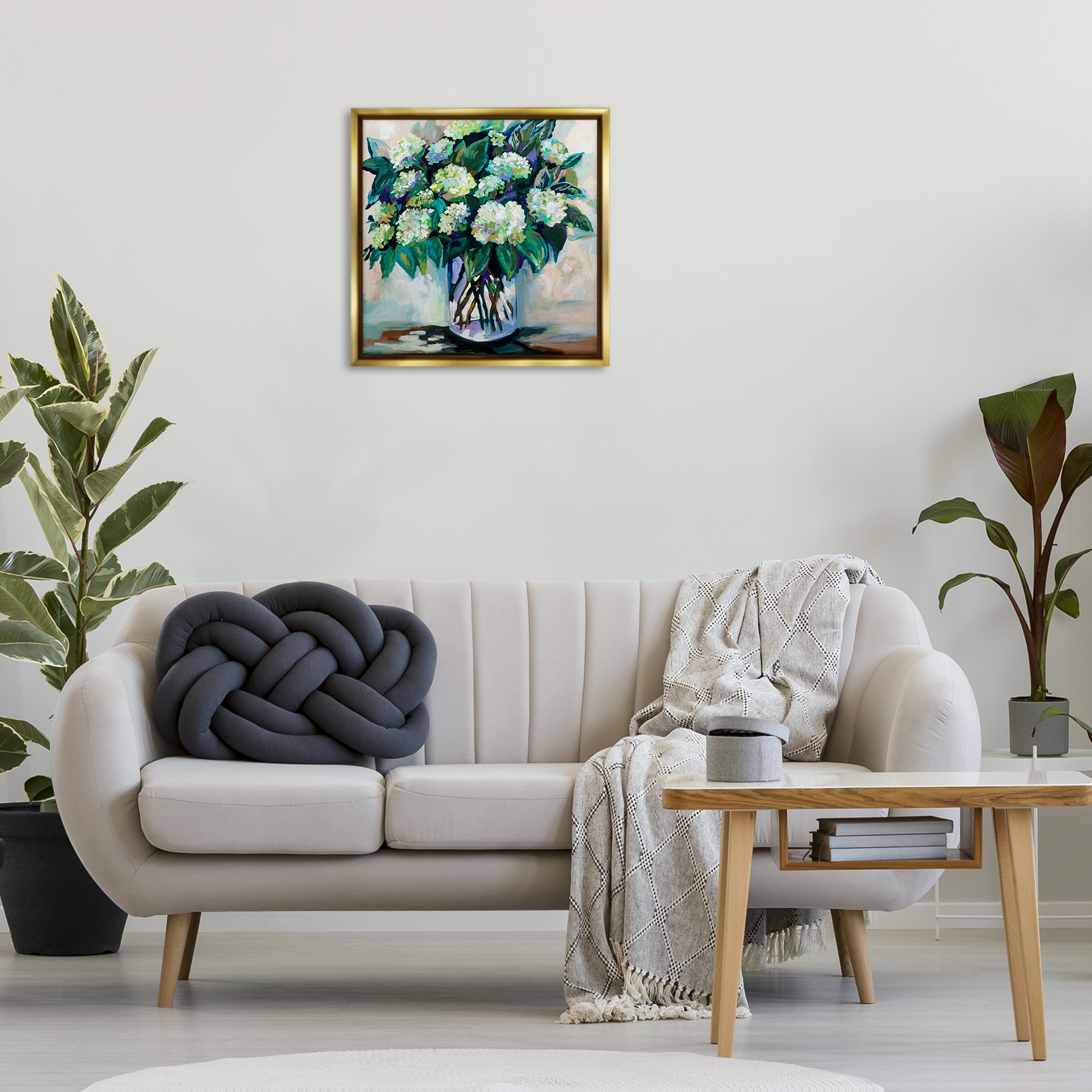Stupell Industries Full Jaimes Bouquet Botanical & Floral Painting Gold Floater Framed Art Print Wall Art, 25 x 25
