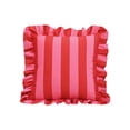 thumbnail image 2 of Striped Velvet Ruffled Throw Pillow with Insert for Sofa Couch Bed – Soft Decorative Accent Pillow for Living Room and Bedroom, 2 of 6