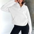 thumbnail image 2 of Yokua Quarter Zipper Cropped Sweatshirt Long Sleeve Oversized Pullover Top for Women, 2 of 8
