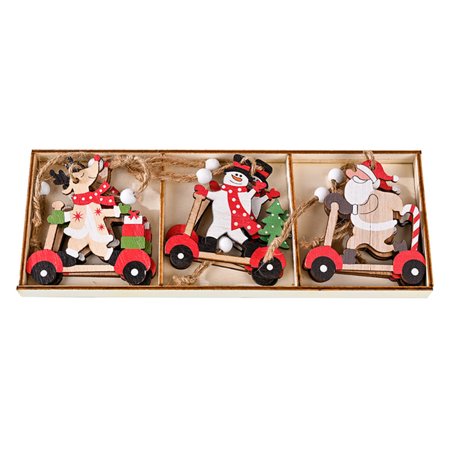

Cartoon Santa Claus Combination Pendant Christmas Tree Decorations Xmas Decor Hanging Crafts for Tree Wall Window Type C