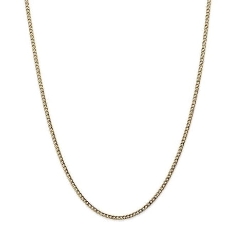 Primal Gold 14 Karat Yellow Gold 2.5mm Semi-Solid Curb Link Chain