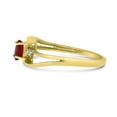 thumbnail image 4 of 14k Yellow Gold Oval Garnet And Diamond Wave Ring, 4 of 6