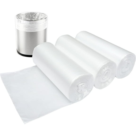 PrimeCook Shop 1.2 Gallon Small Trash Bags, 4.5 Liter Trash Can Liners Garbage Bags Wastebaskets Liners for Bathroom, 150 Counts Clear Bags