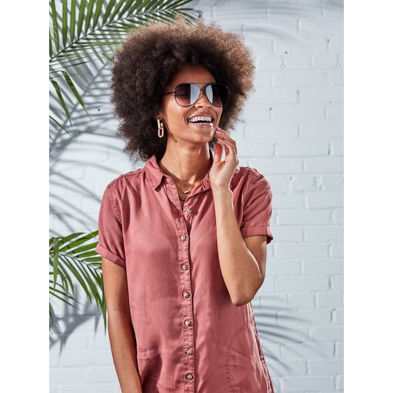 Foster Grant Women's Aviator Sunglasses, Black Smoke photo 4