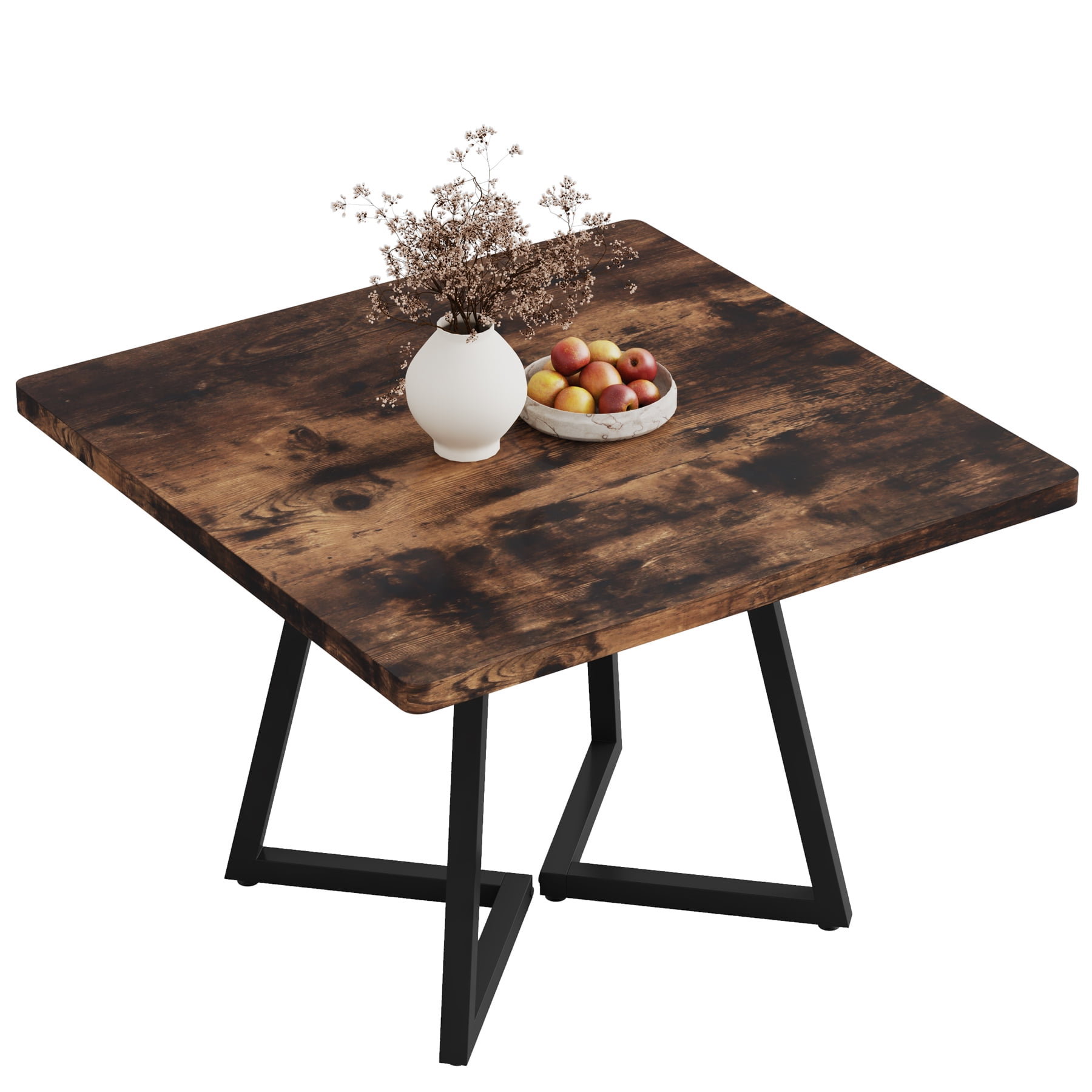 Fnova 31.5" Square Dining Table, Small Kitchen Dinner Table, 2-4 Person Industrial Dining Table, Square Kitchen Table for Dining Room Farmhouse Home Decor Furniture