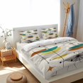 4 Piece Duvet Cover Set Full, Mid Century Orange Abstract Geometric ...