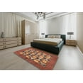 thumbnail image 5 of Ahgly Company Machine Washable Indoor Round Abstract Bronze Brown Area Rugs, 4' Round, 5 of 7