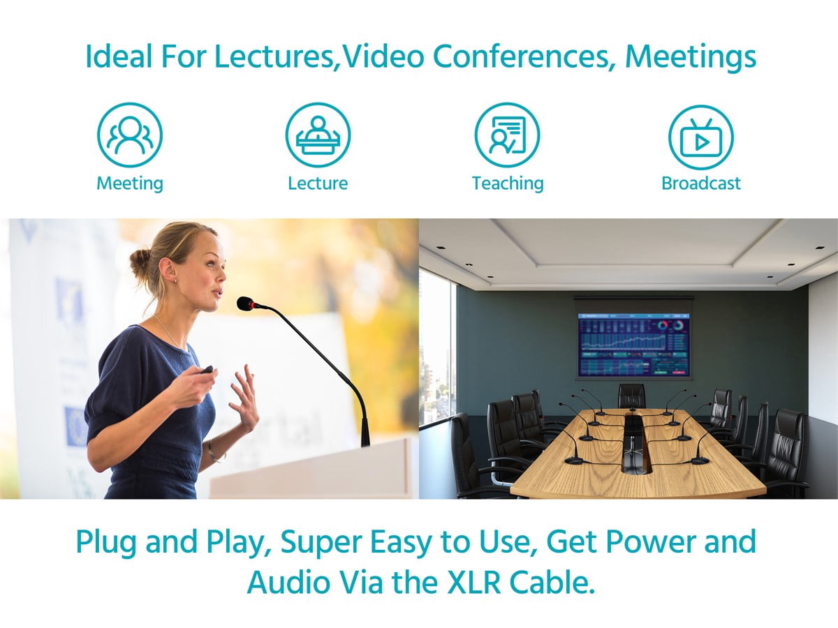 Stage Right by Monoprice Professional Conferencing Supercardioid Condenser Microphone