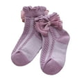 thumbnail image 6 of KelaJuan Toddler Kids Girls Socks Solid Color Cute Lace Bowknot Socks Children Spring Autumn Casual Princess Stockings, 6 of 7
