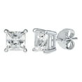thumbnail image 3 of Mauli Jewels 0.25 Carat Princess Cut Natural Diamond ( G-H/ SI1-SI2 ) Prong Set Stud Earrings In 14K Solid White Gold, 3 of 4