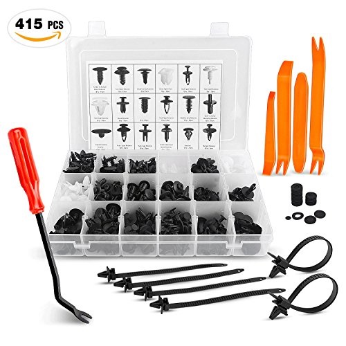 Wakects Car Retainer Clips,415Pieces 18 Sizes Universal Bumper Fastener Clips Plastic Rivet Clips Plastic Trim Clips for Car Bumper Attachment with Storage Box 